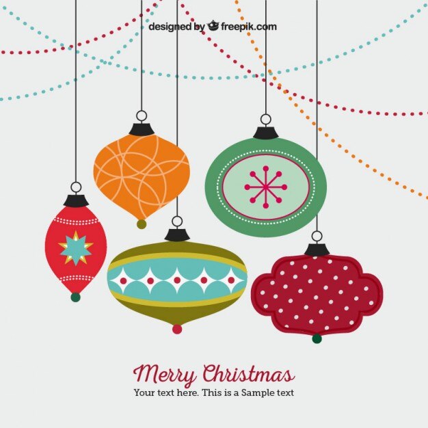 Tarjeta de feliz navidad con decoración navideña