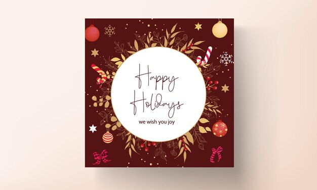 tarjeta de feliz navidad dibujada a mano de lujo