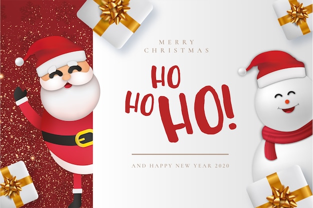 Tarjeta de feliz navidad moderna con claus