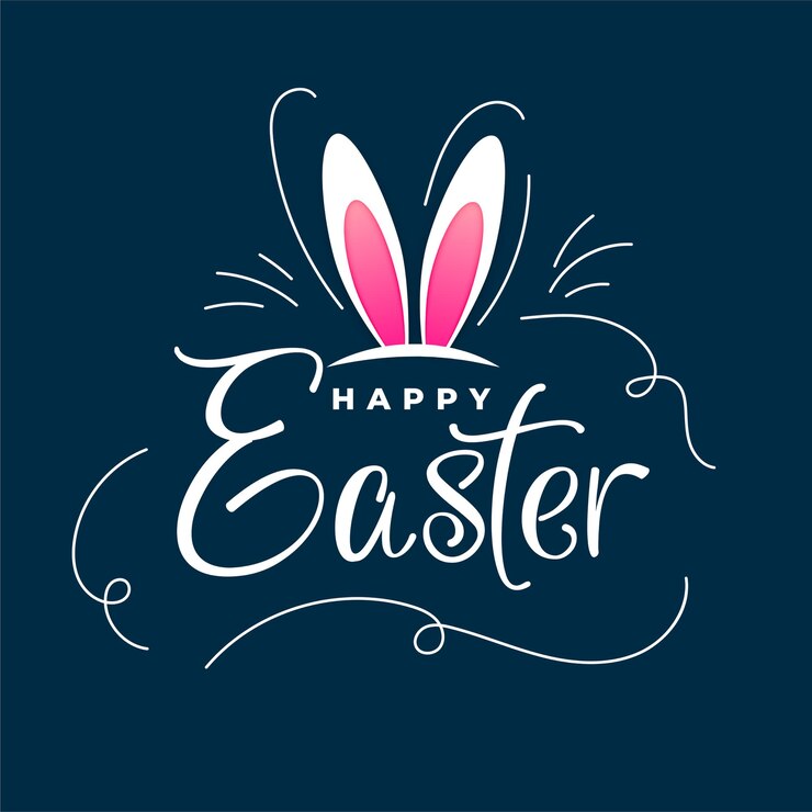 Vector gratuito tarjeta de feliz pascua en estilo doodle