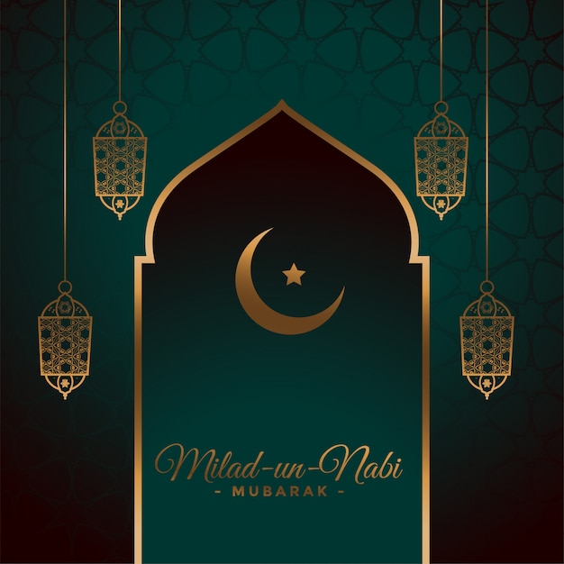 Tarjeta del festival musulmán eid milad un nabi