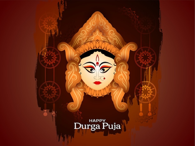 Tarjeta del festival Navratri y Durga Puja