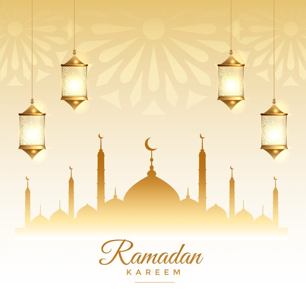 Tarjeta de festival de la temporada islámica de Ramadán Kareem