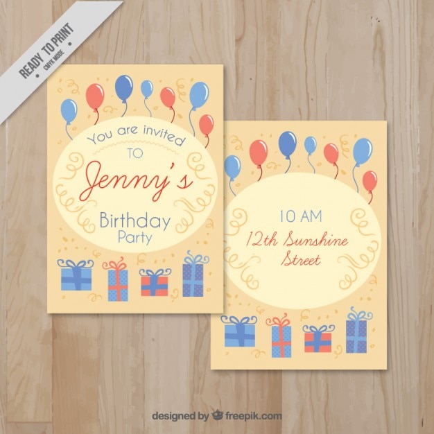 Tarjeta de fiesta de cumpleaños elegante