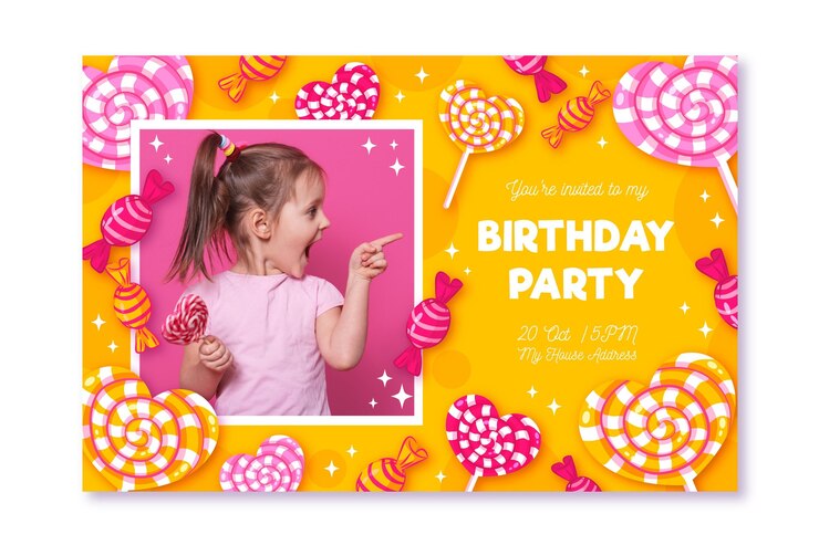 Vector gratuito tarjeta de fiesta de cumpleaños lista para imprimir
