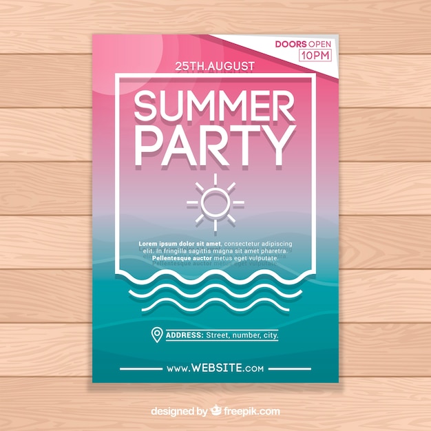 Vector gratuito tarjeta de fiesta de verano