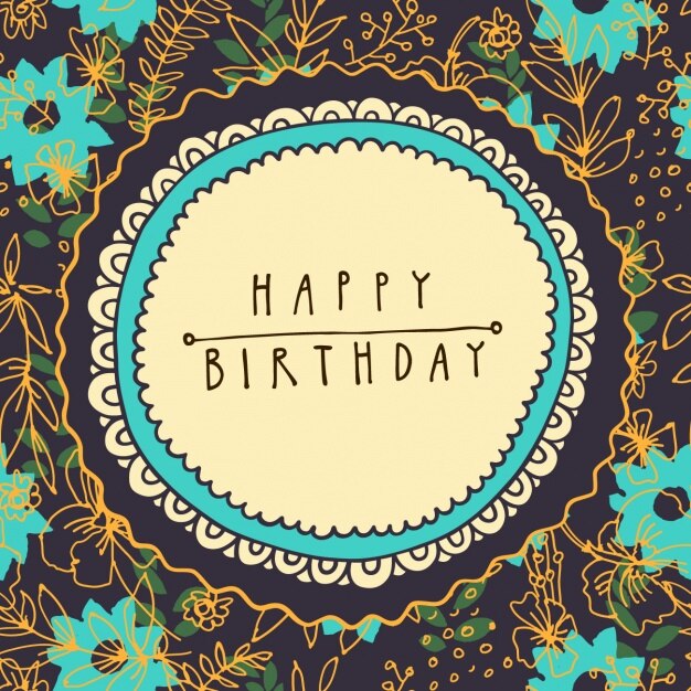 Tarjeta floral de cumpleaños