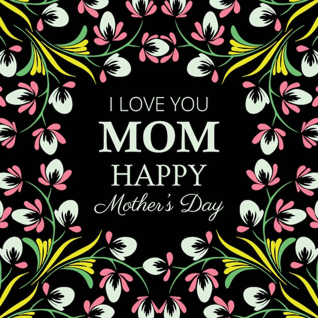 Vector gratuito tarjeta floral decorativa feliz día de la madre