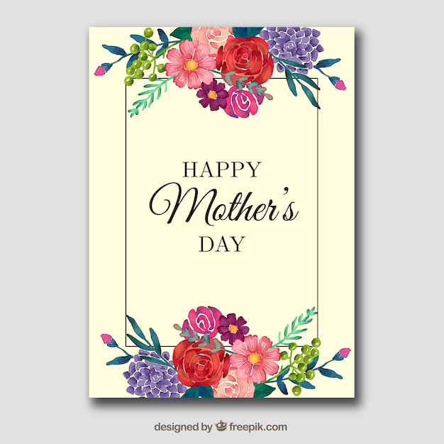 Vector gratuito tarjeta floral para el día de la madre