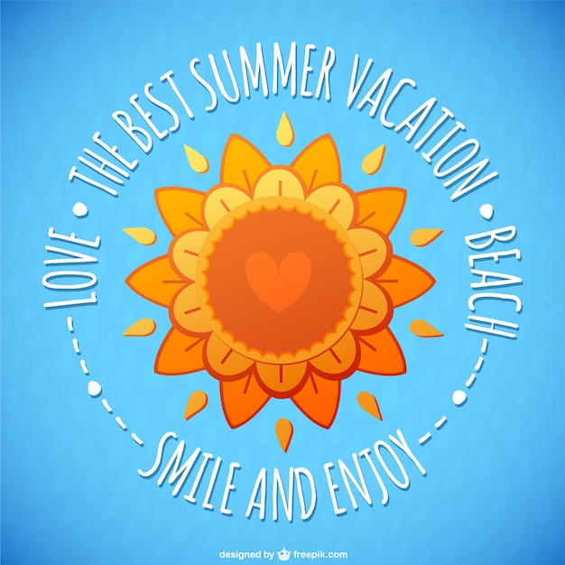 Vector gratuito tarjeta floral sol de verano