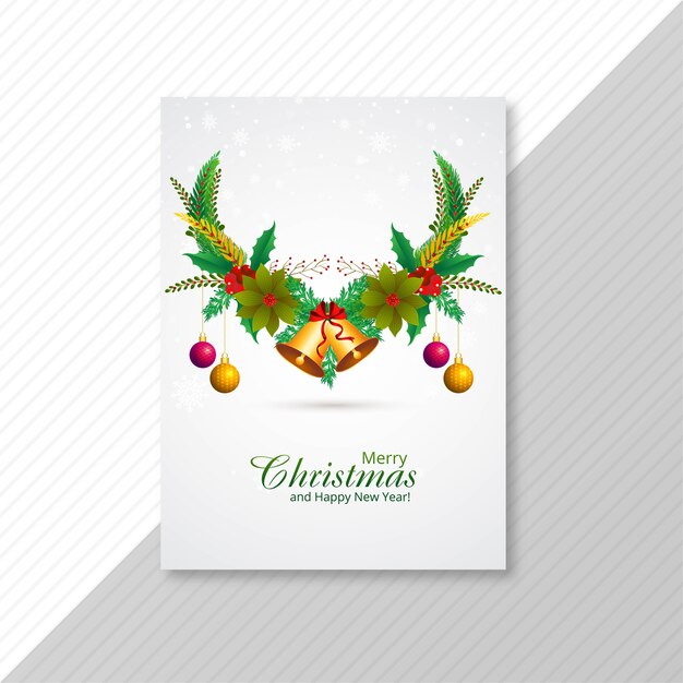 Vector gratuito tarjeta de folleto de celebración de feliz navidad