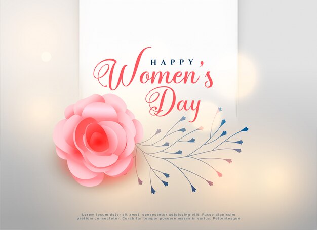Tarjeta de fondo flor rosa feliz día de las mujeres