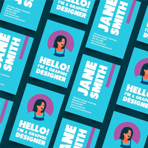 Tarjeta gráfica de diseño con avatar de persona