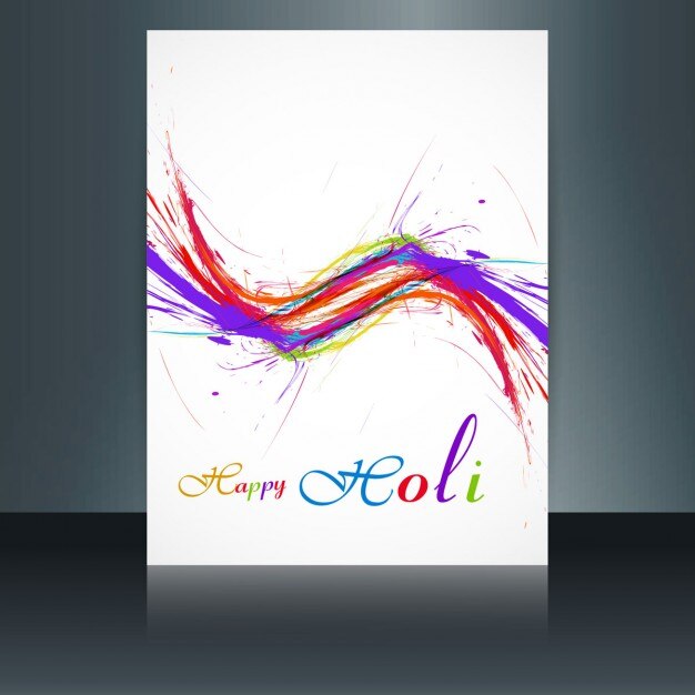 Tarjeta de Holi colorida
