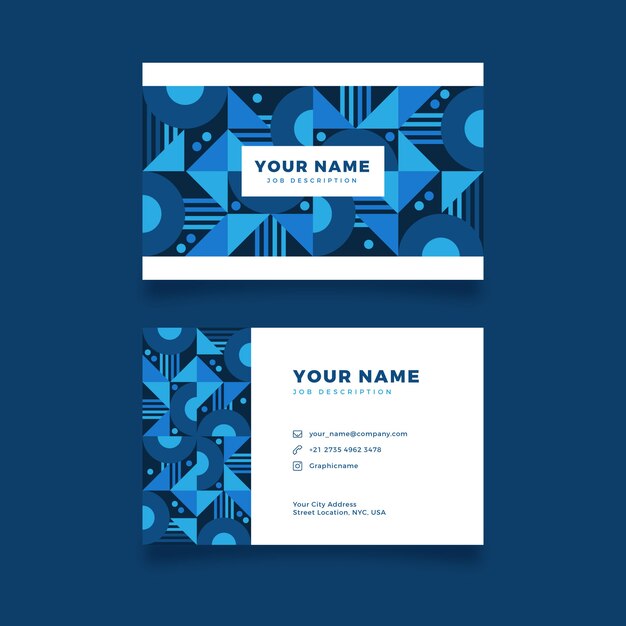 Tarjeta de identidad empresarial abstracta en tonos azules