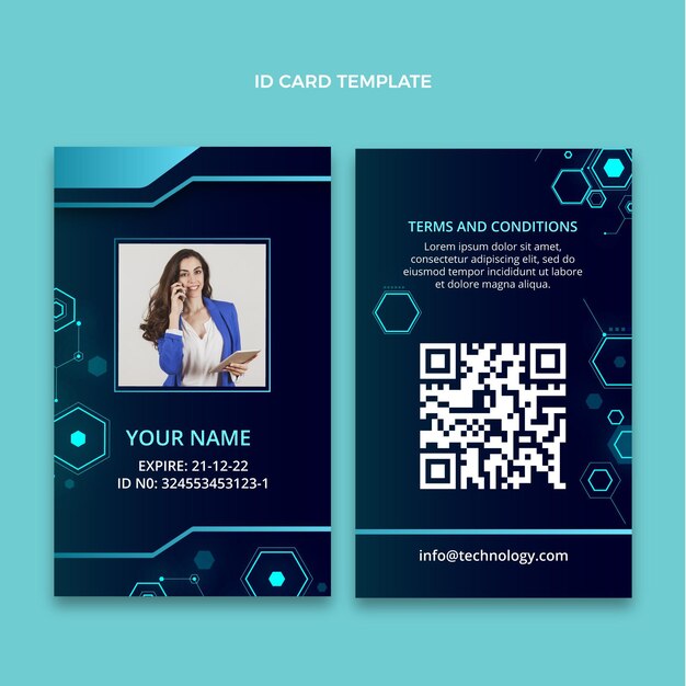 Tarjeta de identidad de tecnología abstracta degradada