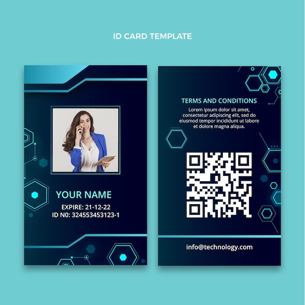 Tarjeta de identidad de tecnología abstracta degradada