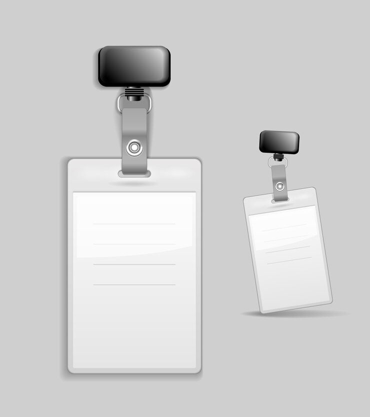 Tarjeta de identificación en blanco Plantilla de identificación de insignia Ilustración vectorial