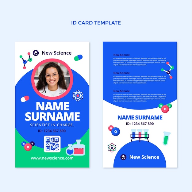 Tarjeta de identificación de ciencia de diseño de flt