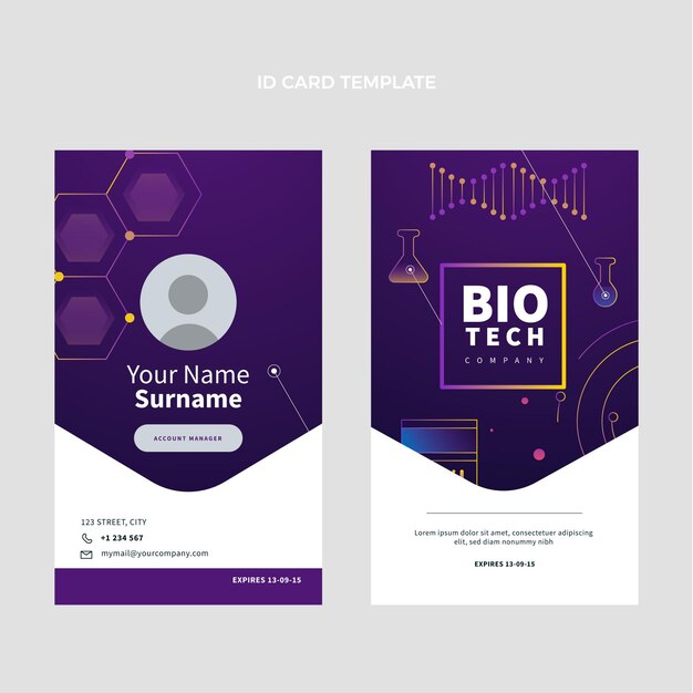 Tarjeta de identificación de ciencia gradiente