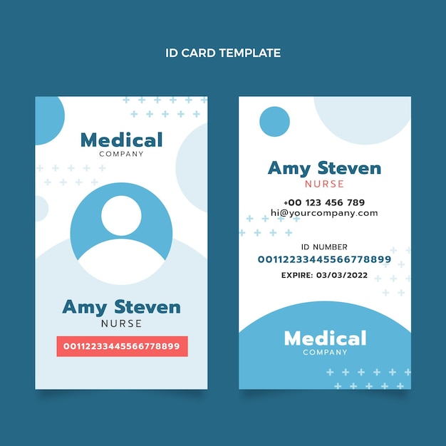 Tarjeta de identificación médica plana