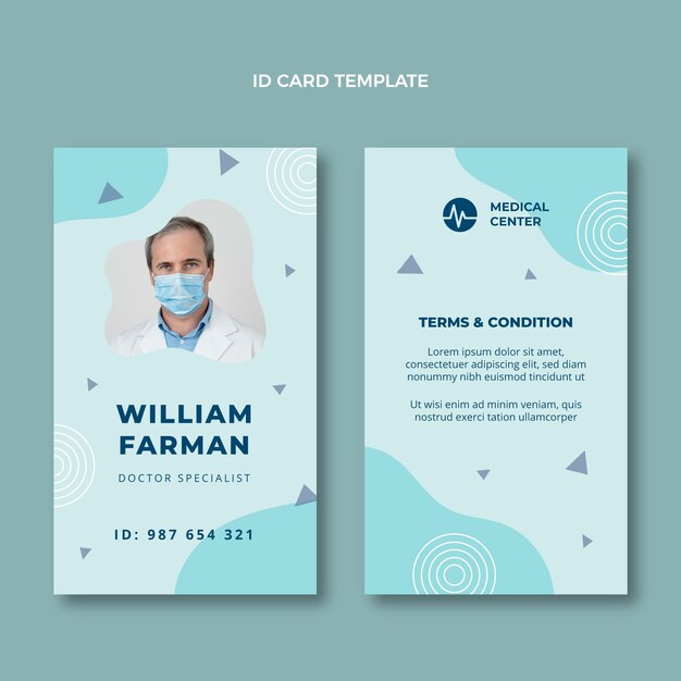 Tarjeta de identificación médica plana