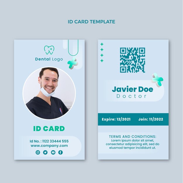 Tarjeta de identificación médica realista