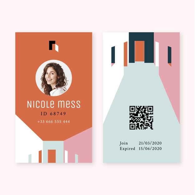 Tarjeta de identificación de proyecto de arquitectura de diseño plano