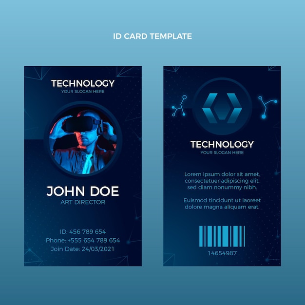 Tarjeta de identificación de tecnología abstracta degradada