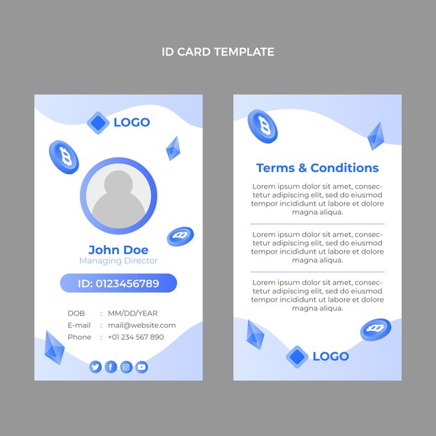 Tarjeta de identificación de tecnología abstracta degradada