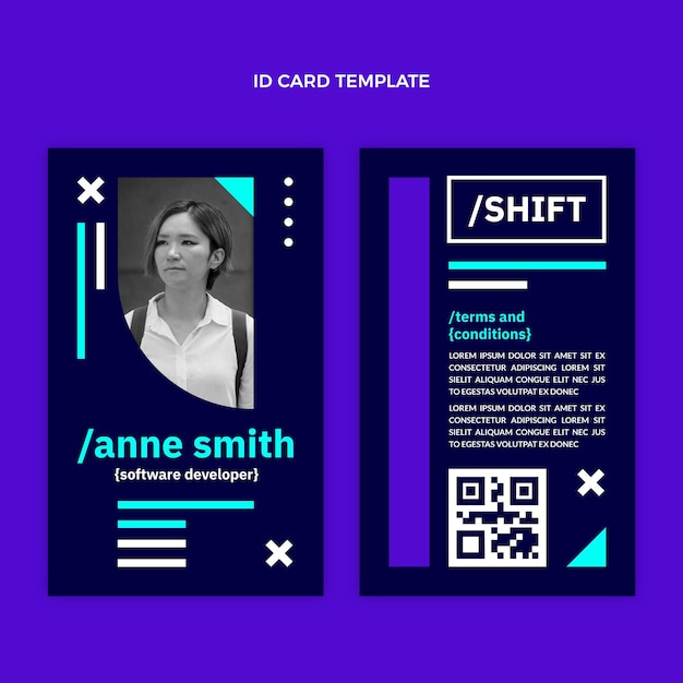 Tarjeta de identificación de tecnología mínima de diseño plano