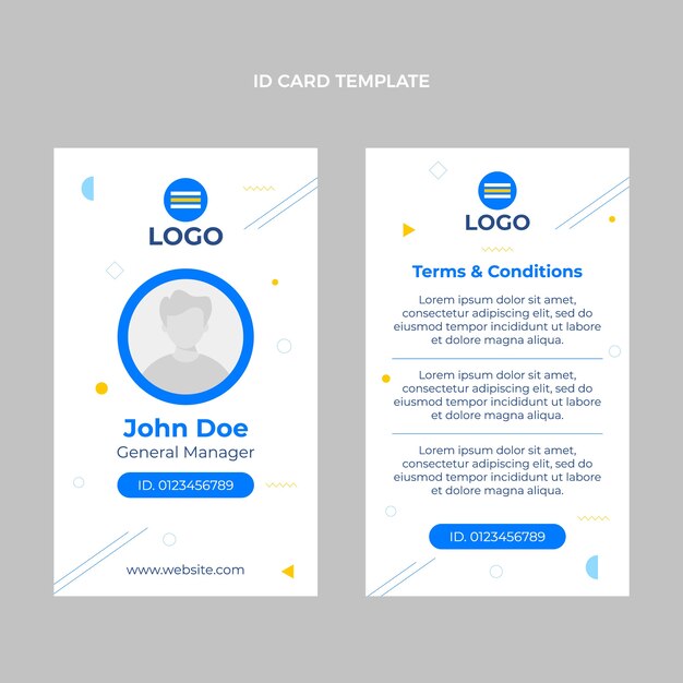 Tarjeta de identificación de tecnología mínima de diseño plano
