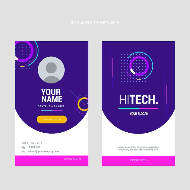 Tarjeta de identificación de tecnología mínima plana