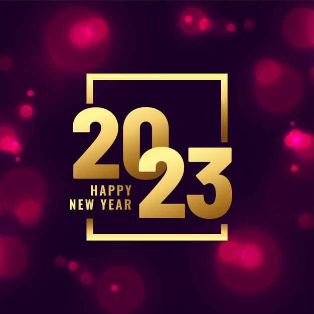 Tarjeta de invitación de año nuevo 2023 con fondo brillante