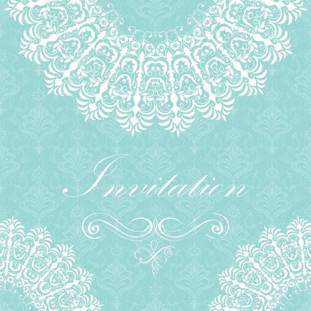 Tarjeta de la invitación y del aviso de la boda con el cordón redondo ornamental con los elementos del arabesque. Mehndi estilo. Oriente ornamento tradicional. Zentangle-como el ornamento floral coloreado redondo.