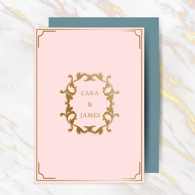 Tarjeta de invitación de boda clásica