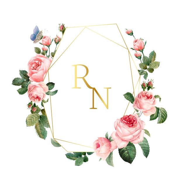 Tarjeta de invitación de boda decorada con rosas vector