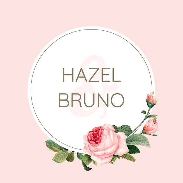 Tarjeta de invitación de boda decorada con rosas vector