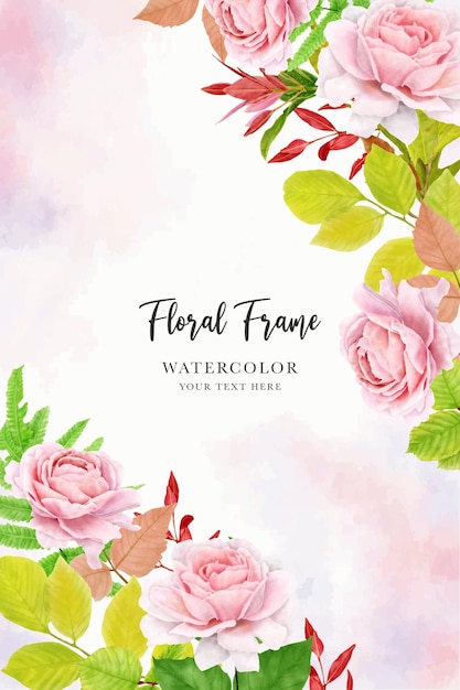 Tarjeta de invitación de boda con diseño floral de rosas