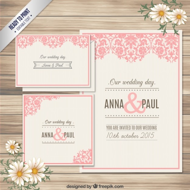 Tarjeta de invitación de boda ornamental