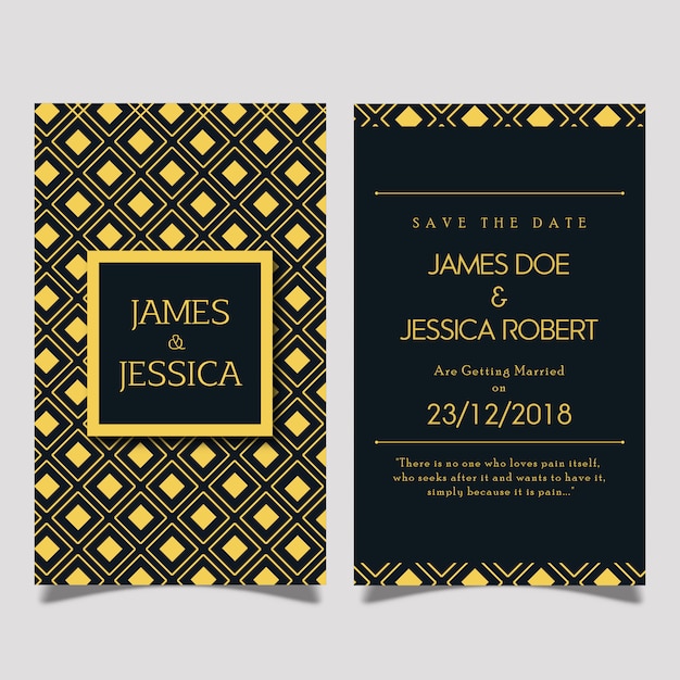 Tarjeta de invitación de boda real