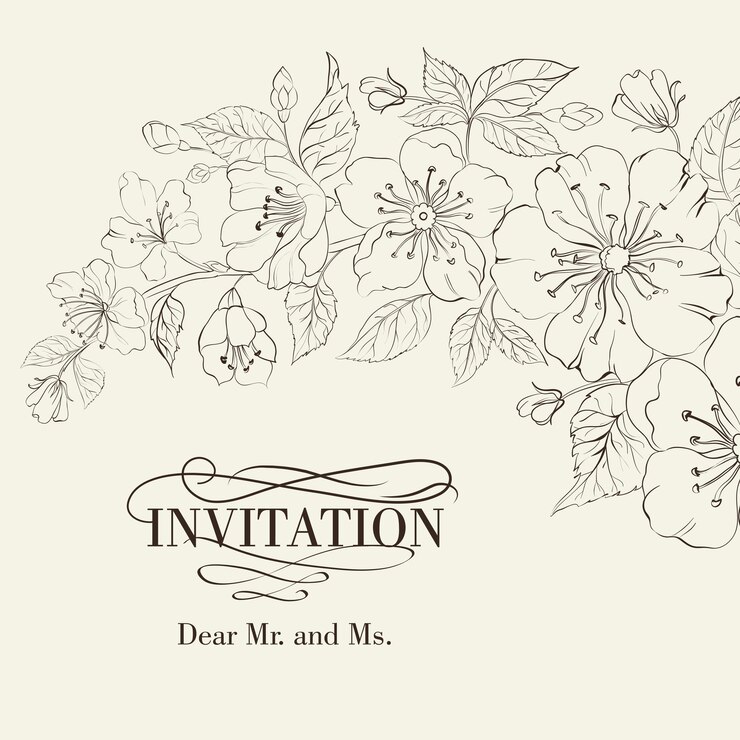 Tarjeta de invitación de boda.