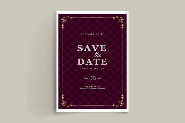 Tarjeta de invitación elegante guardar la fecha