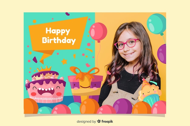 Tarjeta de invitación de fiesta de cumpleaños de bebé niña