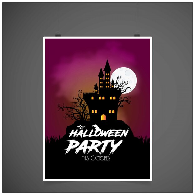 Tarjeta de invitación de fiesta de Halloween con vector de diseño creativo