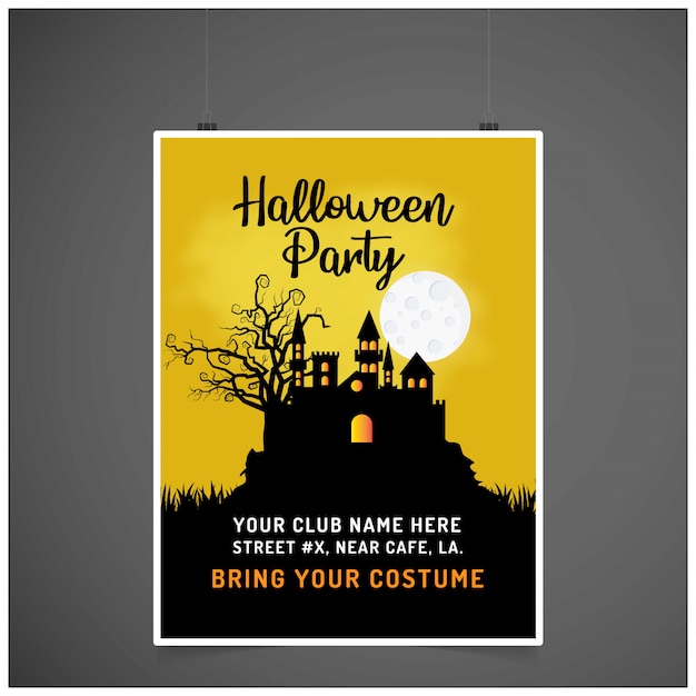 Tarjeta de invitación de la fiesta de halloween con vector de diseño creativo