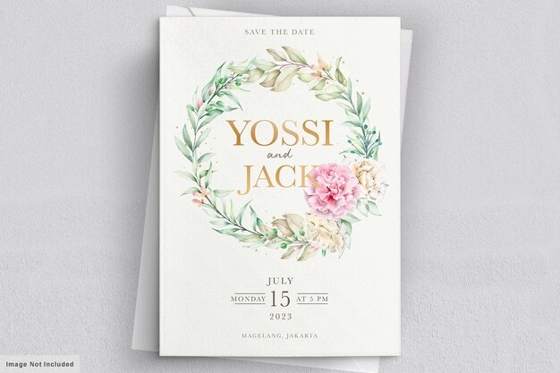 tarjeta de invitación de flores de clavel