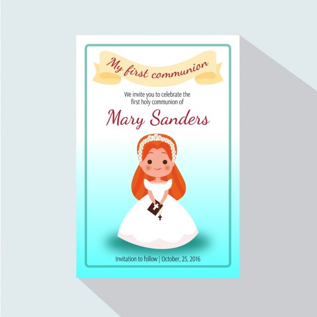 Tarjeta de invitación de primera comunión