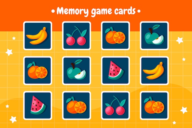 Tarjeta de juego de memoria dibujada a mano