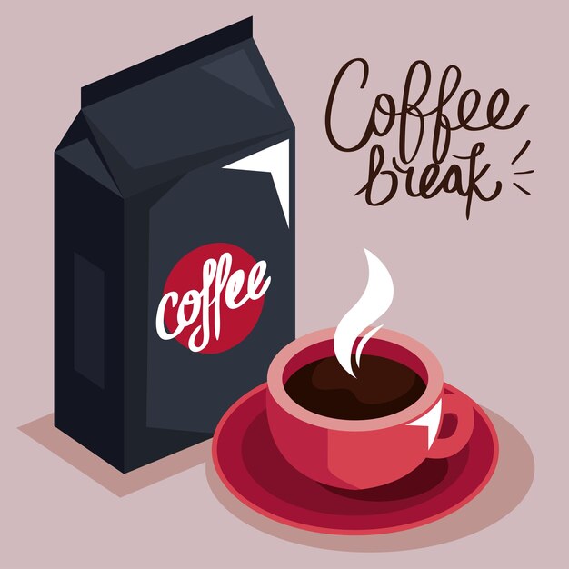 Tarjeta de letras de pausa para el café